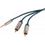 Garso kabelis ShiverPeaks SP30832-5-SLIM 5m 3,5mm 2xRCA mėlynas chromas