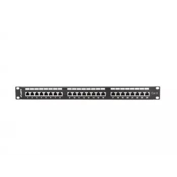 Pataisos skydelis 1U LANBERG PPS6-1024-B, 24 prievadų Cat6, metalinis, juodas, 442×114.5×44,5 mm