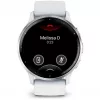 Išmanusis laikrodis GARMIN Venu 3 — 1,4 colių AMOLED, 45 mm korpusas, GPS, Wi‑Fi, 8 GB, sidabrinis/baltas, silikoninis dirželis