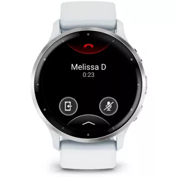 Išmanusis laikrodis GARMIN Venu 3 — 1,4 colių AMOLED, 45 mm korpusas, GPS, Wi‑Fi, 8 GB, sidabrinis/baltas, silikoninis dirželis