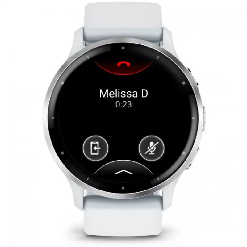 Išmanusis laikrodis GARMIN Venu 3 — 1,4 colių AMOLED, 45 mm korpusas, GPS, Wi‑Fi, 8 GB, sidabrinis/baltas, silikoninis dirželis