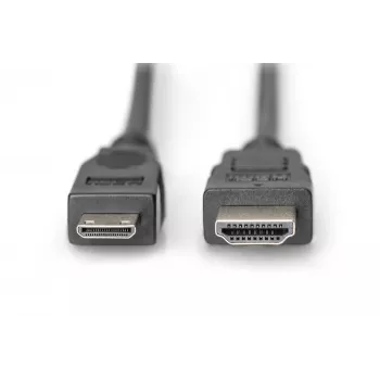 Digitus ASSMANN HDMI-Mini-HDMI kabelis 3 m, 30 AWG, dviguba izoliacija, juoda (AK-330106-030-S)
