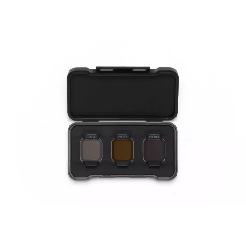 Neutralaus tankio filtrų rinkinys DJI Flip ND16 / ND64 / ND256 — trijų filtrų komplektas suderinamiems DJI dronams