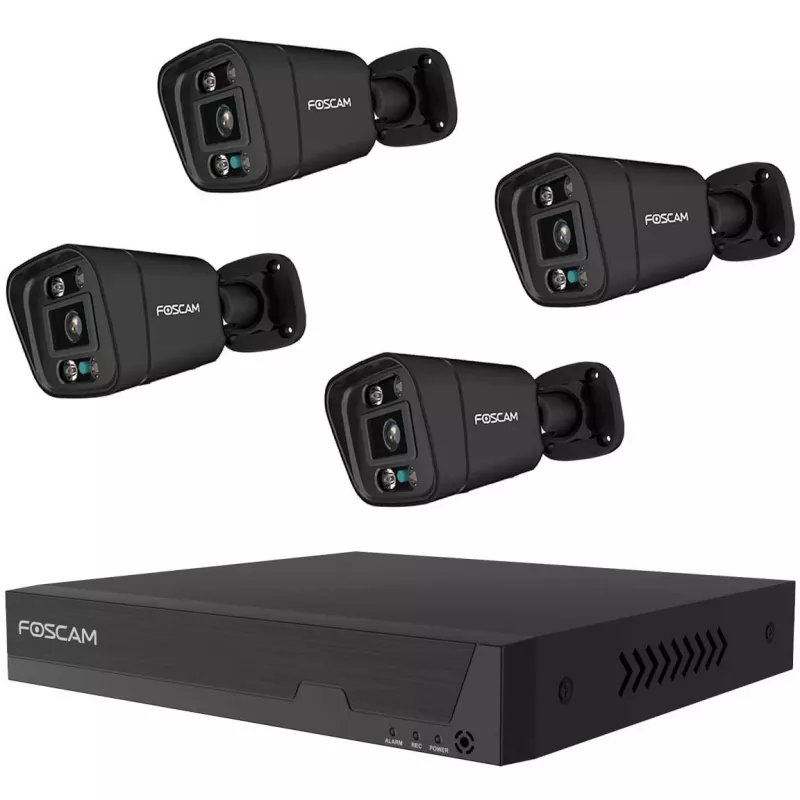 Apsaugos kamerų rinkinys Foscam FN9108E-B4-2T – 4 kameros su įrašytuvu, juodos spalvos