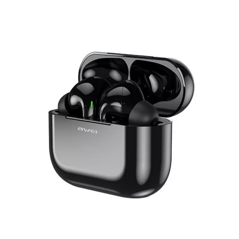 AWEI T29 TWS belaidės Bluetooth 5.0 ausinės su įkrovimo stotele juoda/juoda