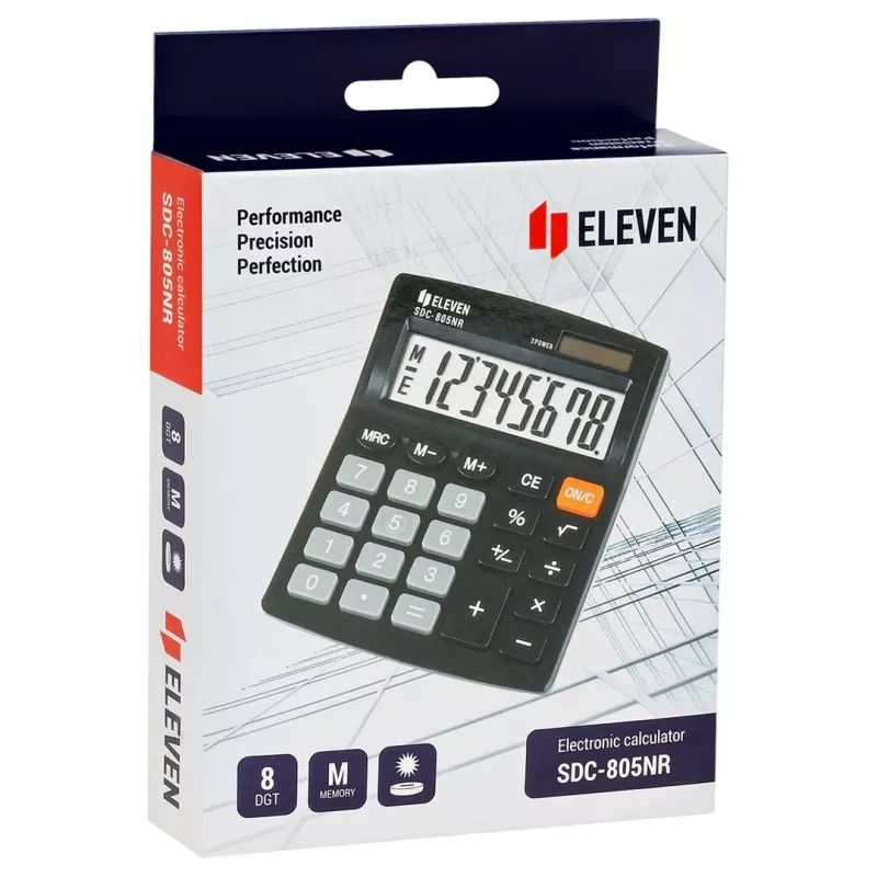 Skaičiuotuvas Eleven SDC-805NR, 8 skaitmenų, dvigubas maitinimas
