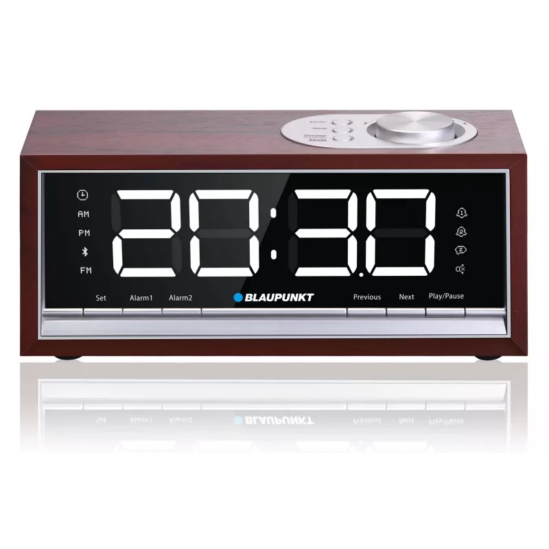 Nešiojamas radijo žadintuvas BLAUPUNKT CR60BT – FM PLL, Bluetooth, LED ekranas, 60 stočių atmintis, baterija/DC, CR2032 atsarginė
