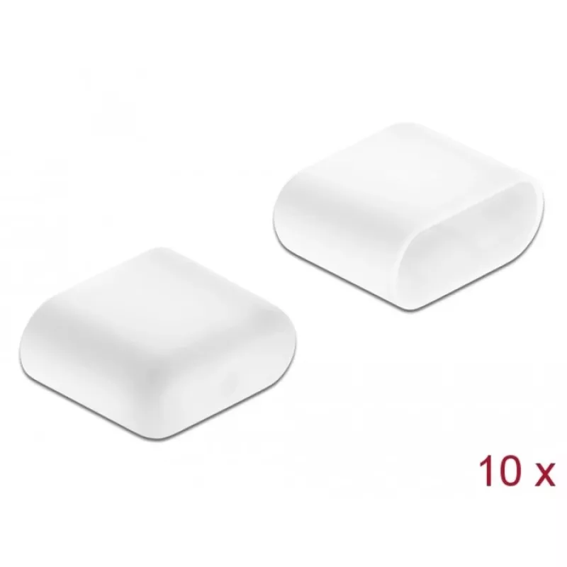 Dulkių dangtelis DeLOCK USB Type-C kištukui 10 vnt balti