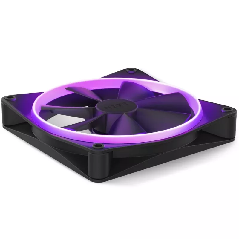 Korpuso ventiliatorius NZXT F140 RGB 14 cm juodas, 500–1800 RPM, Fluid Dynamic Bearing, 4-pin, 18 LED