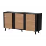 Komoda Cama Meble VOLARE 151 x 39 x 75 cm, juoda/riešutas, medžio drožlių plokštė