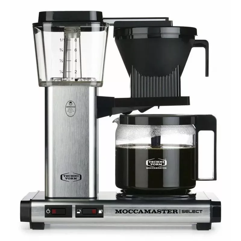 Lašelinė kavos virimo aparatas MOCCAMASTER KBG 741 — 1,25 L vandens bakas, 10 puodelių ąsotis, 1520 W, nerūdijantis plienas/juoda