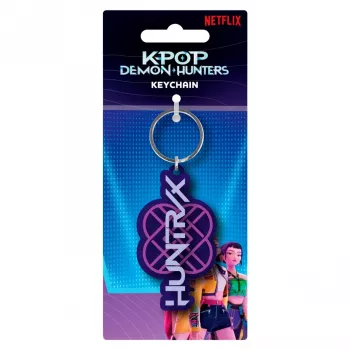 K-POP Demon Hunters Huntrix komandos logotipo PVC raktų pakabukas