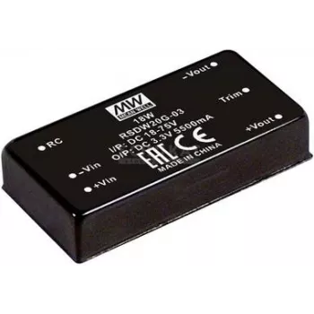 Maitinimo keitiklis/inverteris Mean Well RSDW20F-15, 20 W, 15 V, 50,8 mm gylis, 35 g