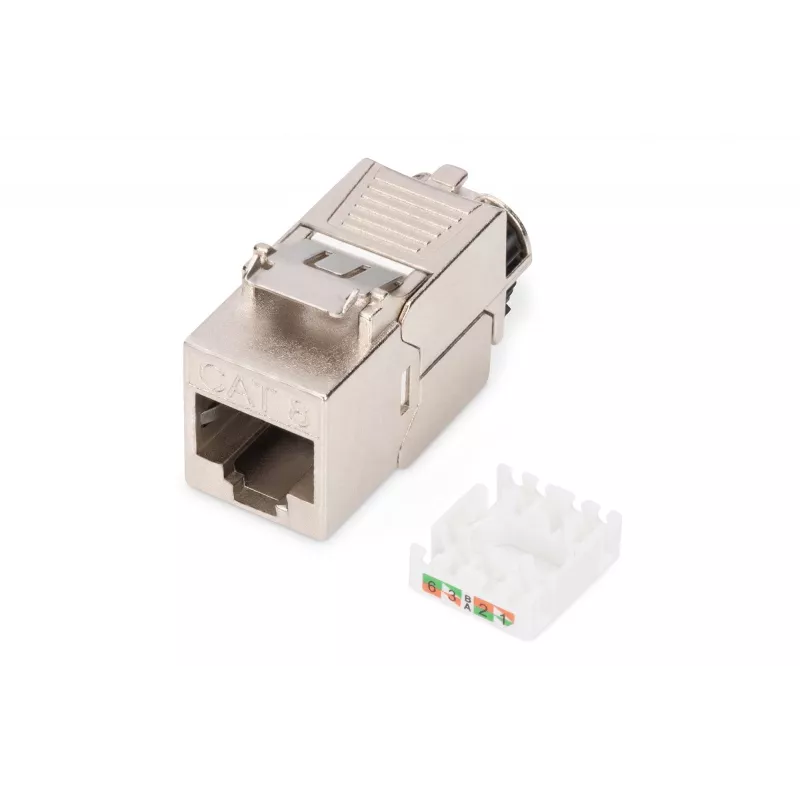 Keystone modulis Digitus CAT 8.1 RJ-45 ekranuotas plokščias baltas