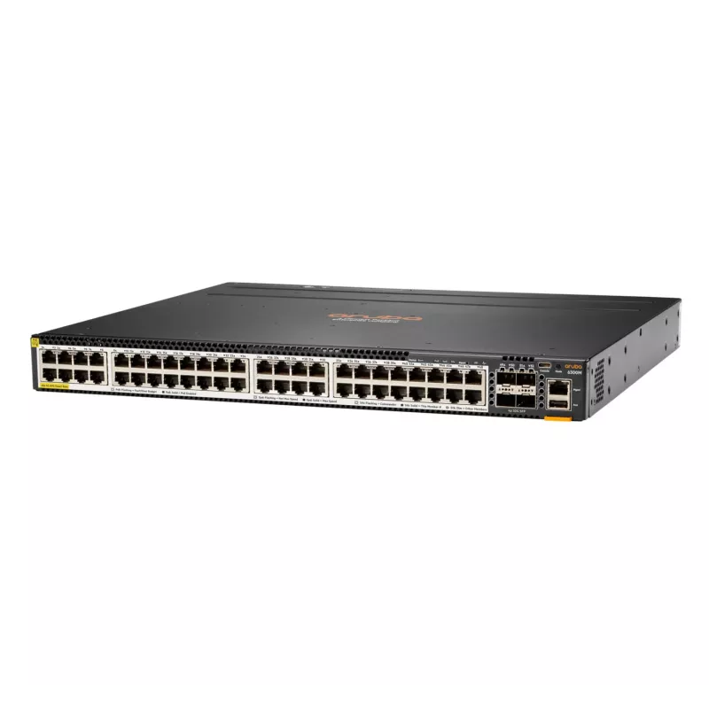 HPE Aruba 6300M jungiklis - L3 valdomas - 48 x 100/1000/2,5G/5G (PoE+) + 4 x 1/10/25/50 Gb SFP56 (aukštupio/stekavimo)