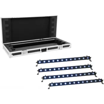 LED juostiniai prožektoriai EUROLITE 4x LED BAR-12 QCL RGB+UV, 4 vnt., RGB+UV šviesos diodai