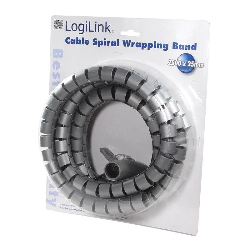 Kabelių rišimo spiralė LogiLink KAB0013 sidabrinė 2500 mm