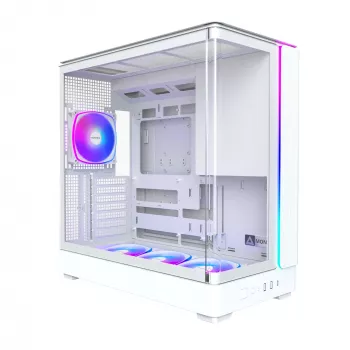 Kompiuterio korpusas Montech KING 45 PRO (W) – balta MIDI bokšto dėžė, skirta Micro ATX / Mini-ITX
