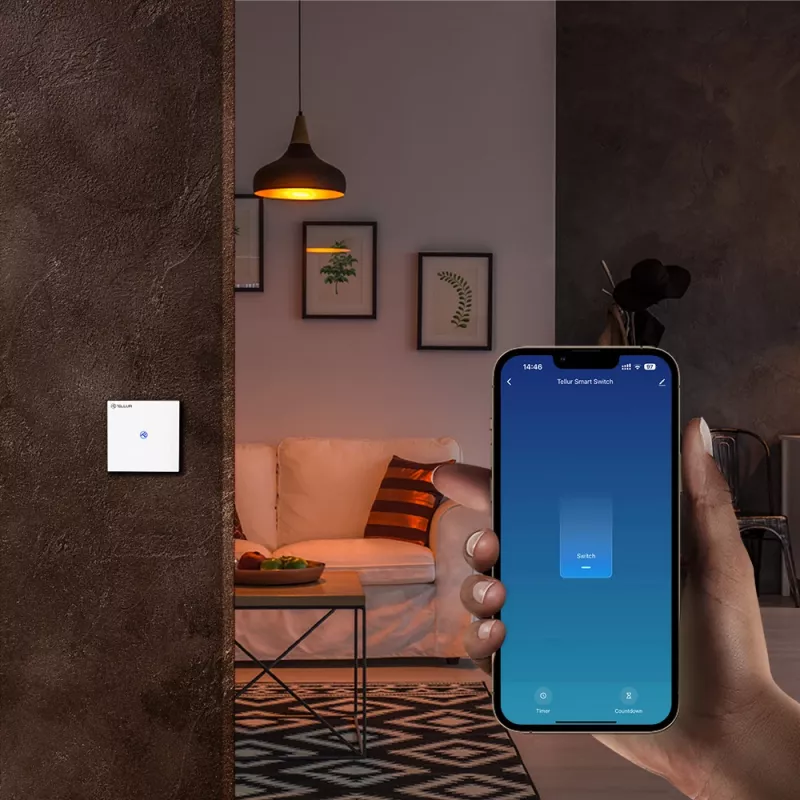 Tellur SS1N išmanusis WiFi jungiklis — 1 prievadas, 1800 W, 10 A