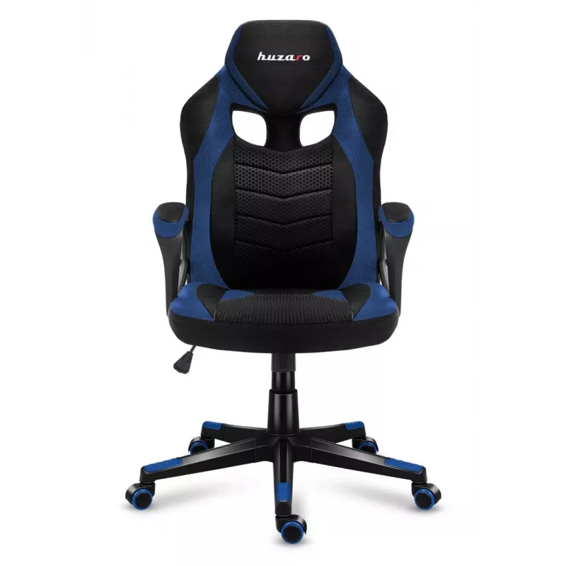 Huzaro FORCE 2.5 BLUE MESH žaidimų kėdė su tinkliniu sėdimu paviršiumi, juoda-mėlyna