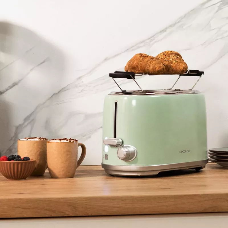 Skrudintuvas Toast&Taste 1000 Retro Double Green (žalias, 980 W, 2 riekėms)