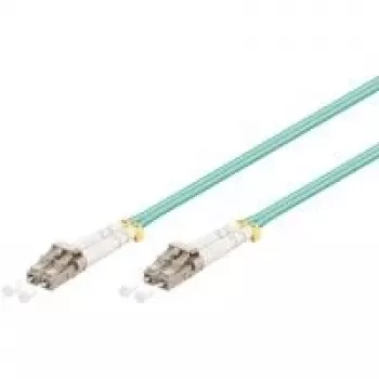 Skaidulinis optinis kabelis Diverse Goobay LC–LC OM3 0,5 m, 50 µm, pilnas dupleksas, turkio spalvos