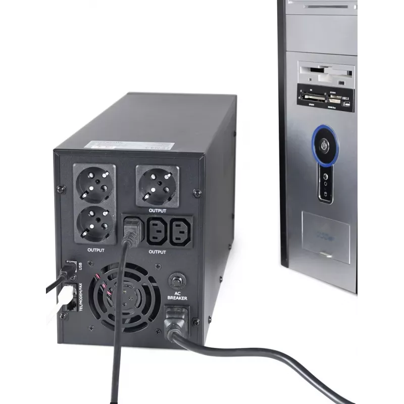 Gembird EnerGenie EG-UPS-036 nepertraukiamo maitinimo šaltinis (UPS) Line-Interactive 3 kVA 1800 W 6 AC lizdai