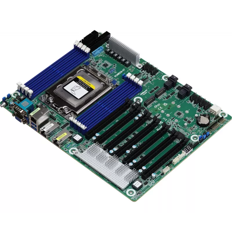 Serverinė motininė plokštė ASRock ROMED8-2T/BCM, AMD EPYC 7003, lizdas SP3, ATX, 8× DDR4 DIMM, 3× RJ-45, 10× SATA III, 7× PCIe x16 Gen4