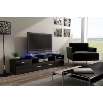 Cama TV stovas EVORA 200 wenge/juodas blizgus