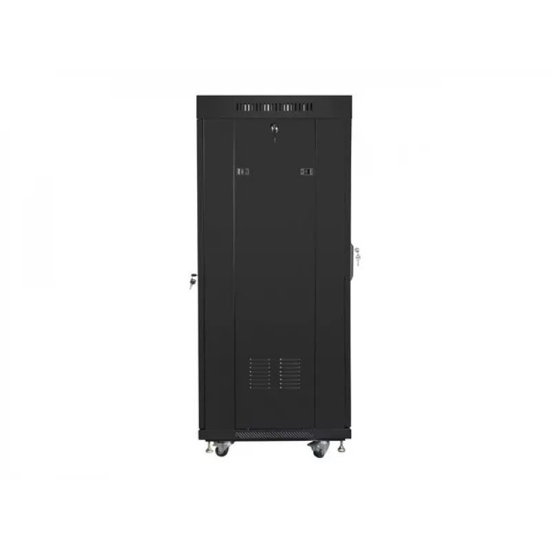 Laisvai pastatomas stovas LANBERG FF01-6627-12BL 19 colių 27U 600x600 mm stiklinės durys, 800 kg talpa