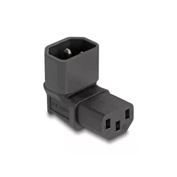 DeLOCK tinklo adapteris IEC 60320 C14 į C13 kištukinis lizdas 10 A 90° juodas 80472