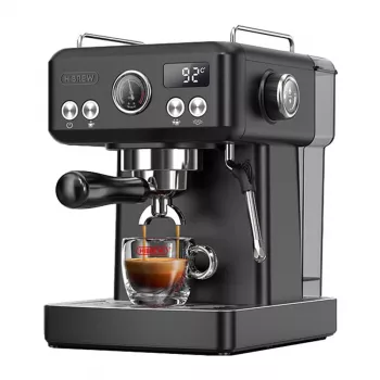 HiBREW H10A stūmoklinis espreso aparatas su temperatūros valdymu (juodas)