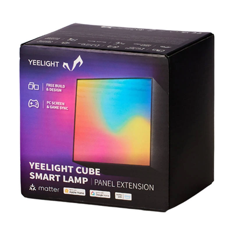 Išmanusis stalinis šviestuvas Yeelight Cube Black – Wi‑Fi/Bluetooth, daugiaspalvis, 75×75×75 mm, 100–240V