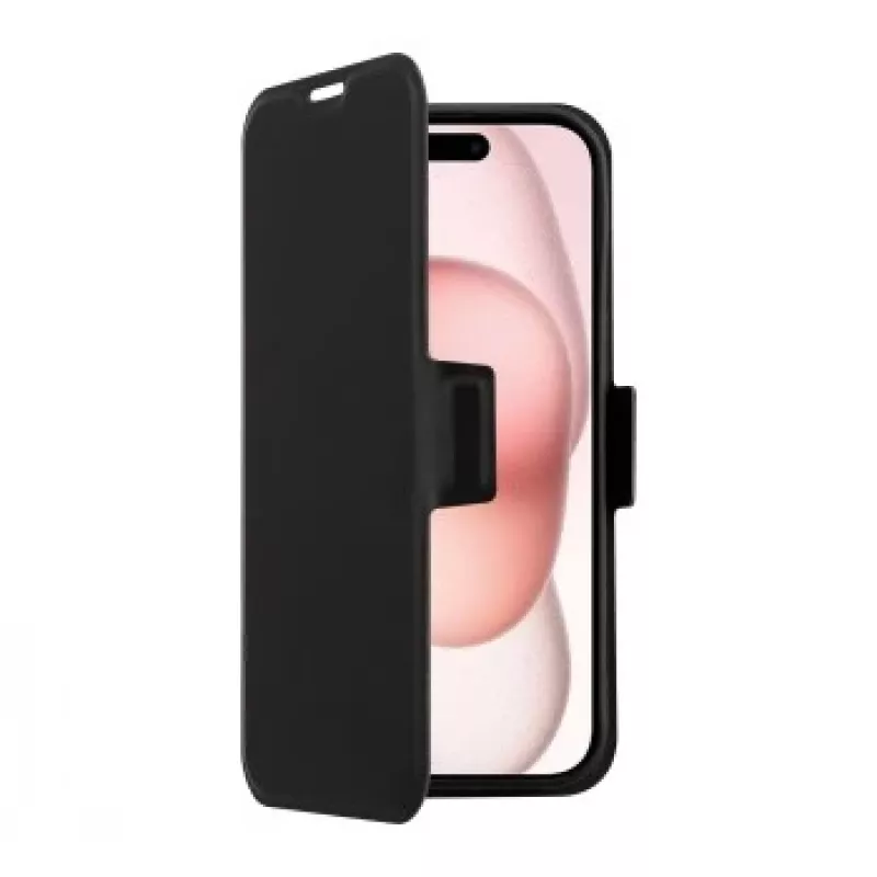 Dėklas SCREENOR Clever Apple iPhone 17 – MagSafe suderinamas, eko-oda su TPU rėmu, juodas