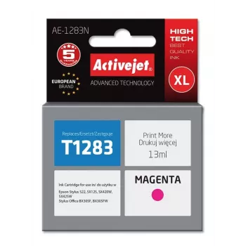 Activejet AE-1283N rašalo kasetė (Epson T1283 atitikmuo; Supreme; 13 ml; purpurinė)