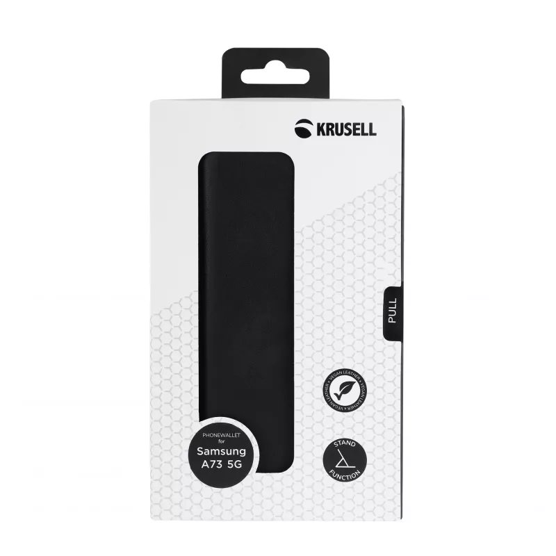 Dėklas piniginė Krusell Galaxy A73 5G 17 cm Juoda 3 kortelių kišenės