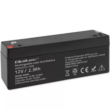 Sandari AGM baterija QOLTEC 12V 2,3Ah UPS ir atsarginės maitinimo sistemoms, maks. iškrova 34,5A