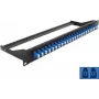 Patch panel DeLOCK 43386, 1U, 19 inch, LC, juoda/mėlyna