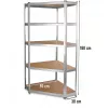 Sodo įrankių lentynų stovas Top e shop Rack GC9030 — cinkuotas plienas ir MDF, 900x300x1800 mm, laisvai pastatomas / tvirtinamas prie sienos, 875 kg talpa