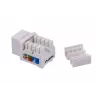 Keystone modulis LANBERG KSU6-1090, Cat6 U/UTP plokščias, RJ-45 kištukas į LSA lizdą, AWG 22/26, 14,5×16,1 mm, baltas