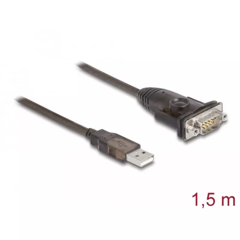 DeLOCK adapteris USB 2.0 Type-A į RS-232 D-Sub 9 kontaktų kištukas 1,5 m