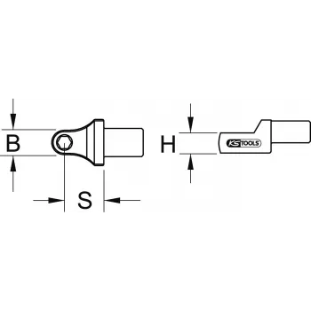 KS Tools 9x12 mm įstatomas antgalių laikiklis 5/16 inch antgaliams, dinamometriniams raktams (516.2010)