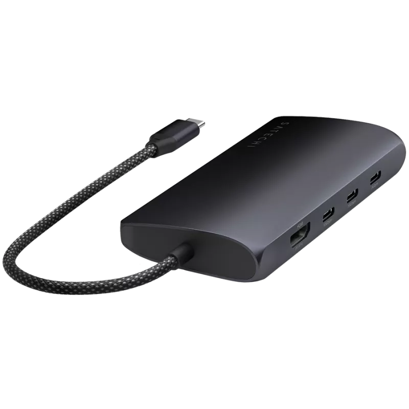 Satechi USB-C Multiport Adapter ST-P8KED — 6 prievadų, palaiko 8K raišką