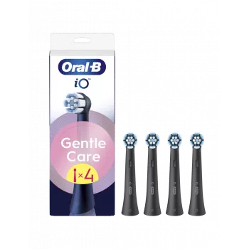 Oral-B iO Gentle Care keičiamosios šepetėlio galvutės, juodos, 4 vnt.