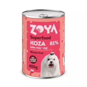 Šlapias šunų ėdalas ZOYA Superfood Ožka 400 g – pilnavertis suaugusių šunų ėdalas su ožkiena, 400 g skardinė