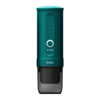 Nešiojamas espreso aparatas OUTIN Outin Nano Black Teal – 20 bar, malta kava, 7500 mAh baterija, 0,67 kg