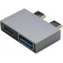 ROLINE USB 3.2 Gen 2 Adapter, 2x USB Typ C - 1x Typ A + 1x C, ST/BU, silberfarben (12.03.2946)