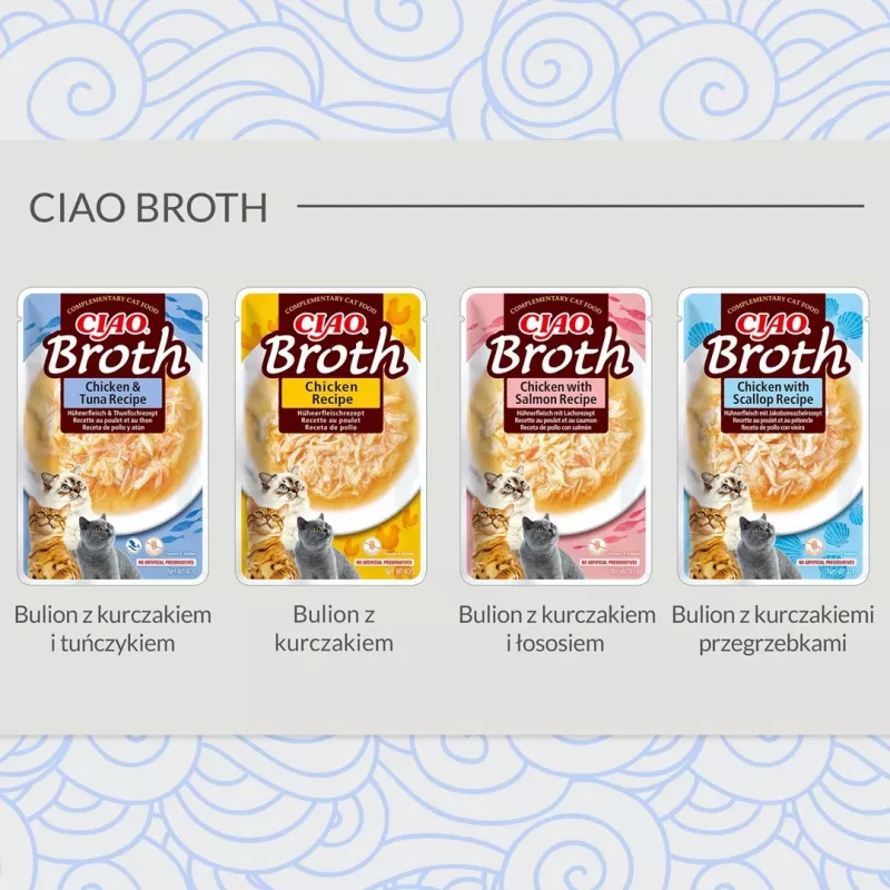 Šlapias skanėstas katėms INABA Ciao Broth Chicken 40 g maišelis