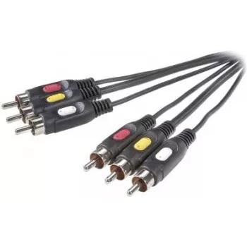 SpeaKa Professional kompozitinis RCA AV jungiamasis kabelis [3x RCA kištukas - 3x RCA kištukas] 2 m juodas (SP-7869864)