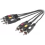 SpeaKa Professional kompozitinis RCA AV jungiamasis kabelis [3x RCA kištukas - 3x RCA kištukas] 2 m juodas (SP-7869864)